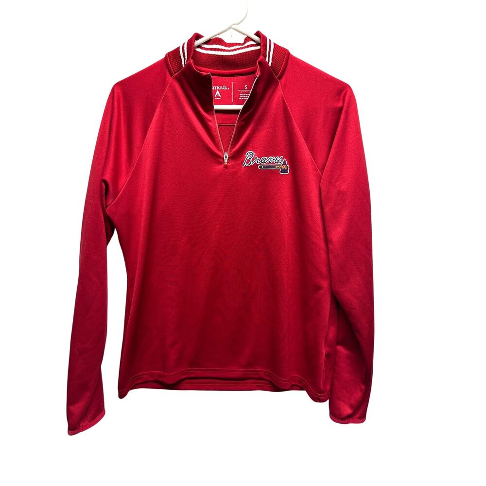 Atlanta Braves‎ Antigua Women's Small Red Quarter Zip Pullover Long Sleeve MLB